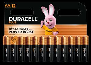 Duracell Plus Power Boost AA-batteri MN1500/LR06 12-pakning