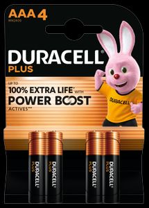 Duracell Plus Power Boost AAA-batteri MN2400/LR03 4-pakning