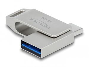 Delock USB-minne 16 GB USB-C + USB-A – Silver