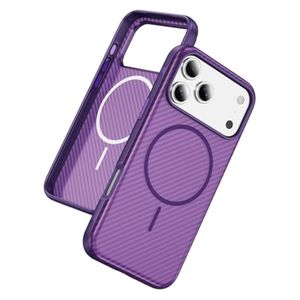 iPhone 18 Pro Max/17 Pro Max MagSafe-deksel Karbonfibertekstur - Lilla