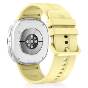 Samsung Galaxy Watch9/8/8 Classic Ensfarget silikon klokkerem S - Gul