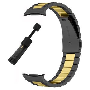 Samsung Galaxy Watch8 Rustfri Stål Urrem – Sort/Guld