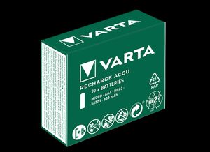 VARTA Recharge Accu Power AAA-batteri 800 mAh, 10-pakning