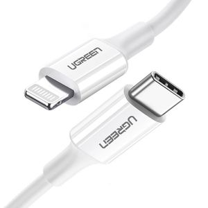 Ugreen USB-C til Lightning MFI PD-kabel 20W 480Mb/s, 1m - hvit