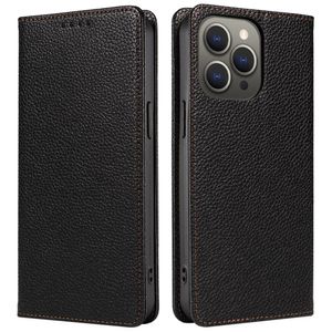 iPhone 14 Pro Max Wallet Cover RFID Blocking Magnetic - Black