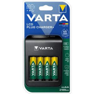 Varta LCD-plugglader+ 4 AA 2100 mAh Ni-MH