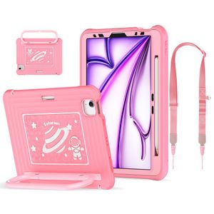 Lasten kuori jalustalla iPad Airille/Prolle 11" - Vaaleanpunainen