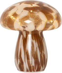 Batteridriven Brun Glasdekoration Funghi svamp 17cm LED
