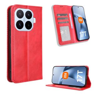 Xiaomi 17T Lompakkokotelo PU nahka - Punainen