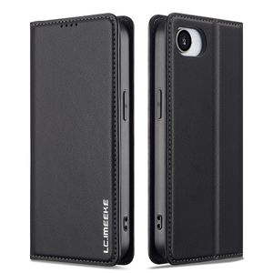 LC.IMEEKE iPhone 16e Wallet Cover with Stand – Black