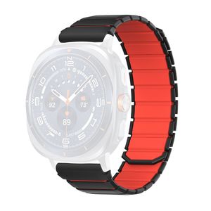 Samsung Galaxy Watch9/9 Classic/8/8 Classic Tofarget magnetisk silikon klokkerem - Svart/Rød