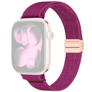 Apple Watch 49/46/44/42mm Smalt Klockarmband i Nylon - Fuchsia