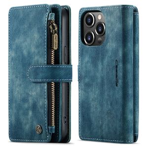 CASEME iPhone 13 Pro Lompakkokotelo Kortin Haltija - Sininen