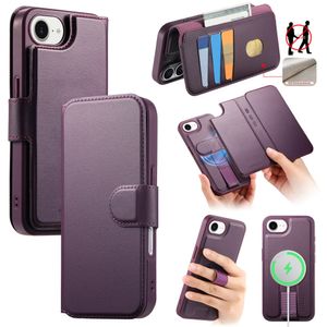 CASENEO iPhone 16e Magnetic Wallet Cover RFID Blocking – Purple