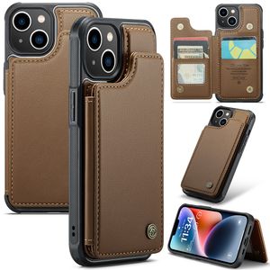 CASEME iPhone 14 C22 Lompakkokuori RFID-estävä - Ruskea