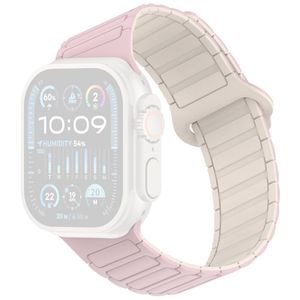 Apple Watch 42/41/40/38mm Klockarmband i Silikon Magnetisk Loop - Rosa/Vit
