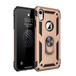 Hybrid PC TPU Armor Skal med Stativ för iPhone XR – Guld