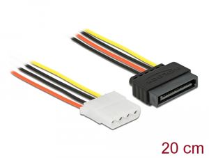 Delock Strömkabel SATA 15-stifts hane till 4-stifts hona 20 cm