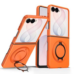 Samsung Galaxy Z Flip8 MagSafe kuori rengasjalustalla - Oranssi