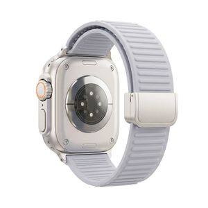 Apple Watch 42/41/40/38mm Silikon klokkerem Magnetisk lukking - Grå