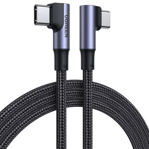 Ugreen US335 USB-C til USB-C vinkelkabel 100W 2m svart