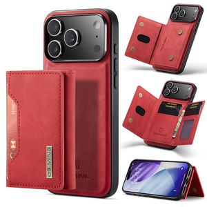 DG.MING iPhone 18 Pro/17 Pro Deksel med Avtakbar Lommebok - Rød