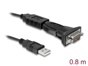 Delock-sovitin USB-A 2.0 - 1 x sarjaliitäntä RS-232 DB9