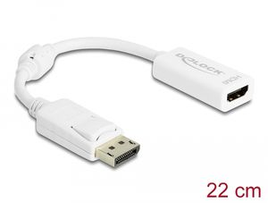 Delock Adapter DisplayPort 1.1 hane till HDMI hona Passiv - Vit