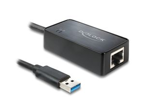 Delock USB-A nätverksadapter Gigabit LAN 1x RJ45 ASIX – svart