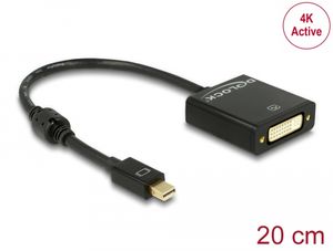 Delock Adapter mini DisplayPort 1.2 hann til DVI hunn 4K Aktiv - Svart