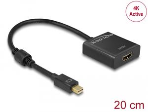 Delock Adapter mini DisplayPort 1.2 hane till HDMI hona 4K Aktiv - Svart