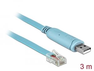 Delock Adapter USB-A 2.0 hane till 1x Seriell RS-232 RJ45 hane 3m - Blå
