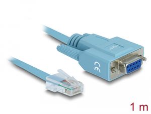 Delock-adapter RS-232 DB9 hunn til 1x seriell RS-232 RJ45 hann, 1m
