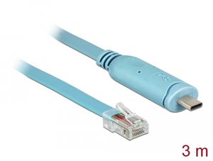 Delock Adapter USB-C hane till 1x Seriell RS-232 RJ45 hane 3m - Blå