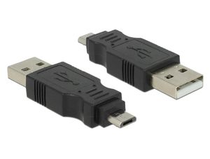Delock-adapter USB 2.0 Micro-B hann til USB 2.0 USB-A hann - sølv