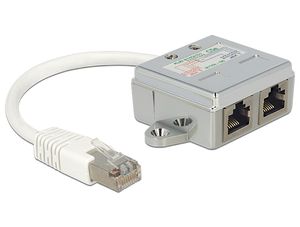 Delock RJ45-splitter 1x RJ45 hann til 2x RJ45 hunn med Ethernet - svart