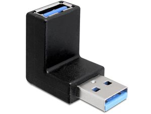 Delock USB-A til USB-A-adapter vinklet 90° vertikalt – svart