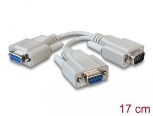 Delock-sovitin sarjaliitäntään D-Sub9 uros - 2 x naaras, 17 cm