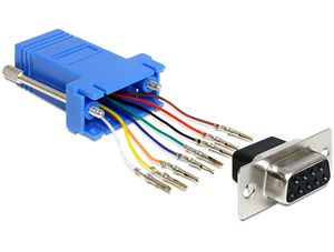 Delock D-Sub 9-nastainen naaras - RJ45-naaras -sovitinsarja – sininen
