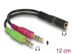 Delock Headset-splitter 3,5 mm stereojack hunn til 2x 3,5 mm stereojack hann