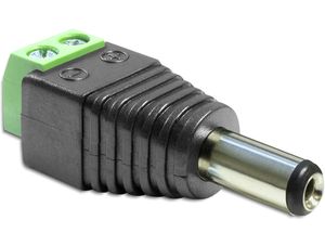 Delock adapter DC 5,5 x 2,5 mm han > terminalblok 2-polet