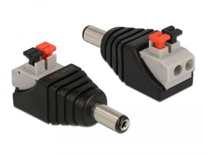 Delock adapter DC 5,5 x 2,1 mm han til 2-polet terminalblok