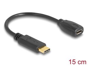 Delock adapterkabel USB-C til USB Micro-B, 15 cm - svart