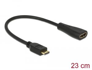 Delock-kabel med høy hastighet, HDMI og Ethernet - mini-C, hann til A-hun