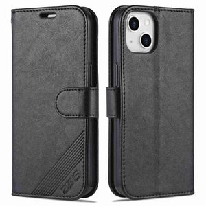 AZNS iPhone 14 Shockproof Wallet Cover - Black