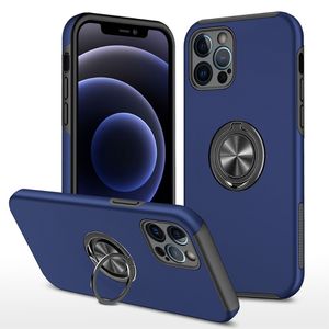 iPhone 14 Pro Ring Car Mount Kickstand Case - Blue