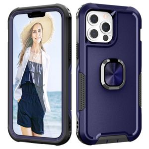 iPhone 14 Pro Max smartphone case with a ring holder - Navy blue