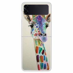 Samsung Galaxy Z Flip4 5G Drop-proof Hard PC case - Colorful Giraffe