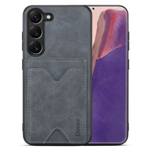 DENIOR Samsung Galaxy S23 case with a card slot and a stand - Gray