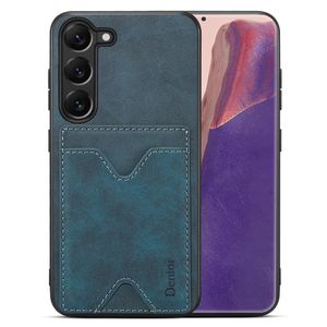 DENIOR Samsung Galaxy S23 case with a card slot and a stand - Blue